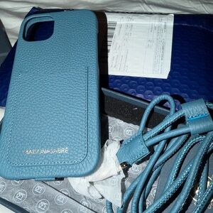 Maison de Sabré Blue Leather Phone Case BRAND NEW iphone 14 pro